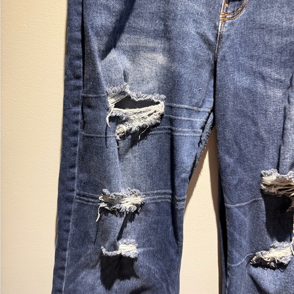 Wax Jean Women's Blue Distressed Boot Cut Jeans - Picture 2 of 9